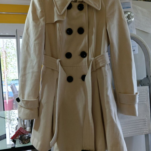 Women's thick wool coat modainternational like new, beige