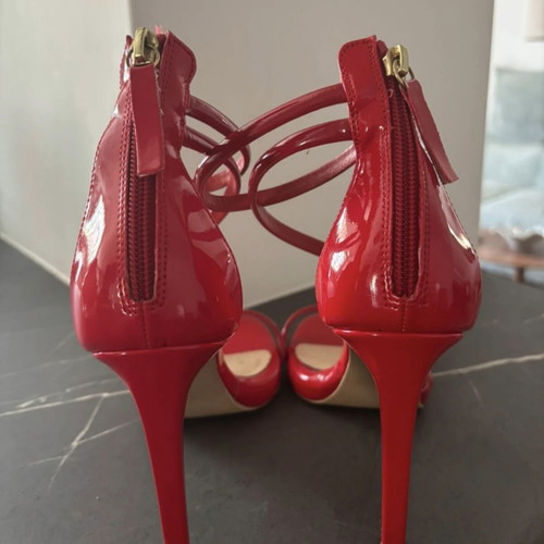 Sante red patent leather sandals like new, size 39