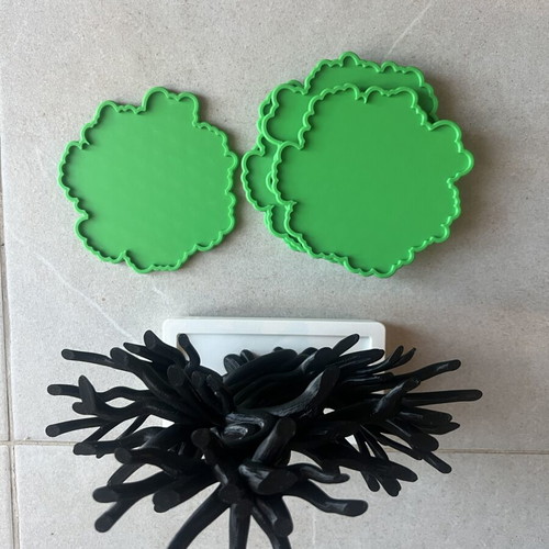 Coaster set with tree base, 5 pieces, new, 3D printed