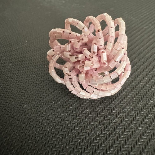 Handmade pink statement ring flower design, like new