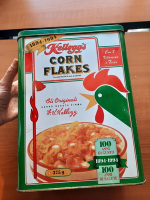 Винтидж Метален Кутия Kellogg's Corn Flakes - Юбилейно Издание 100 Години (1894-1994)