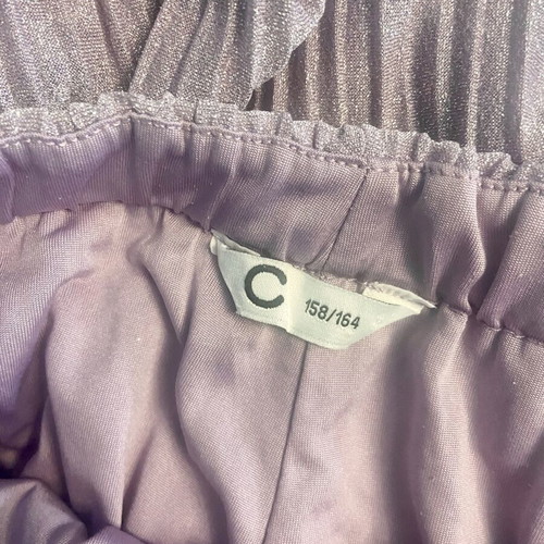 Lilac iridescent pleated palazzo pants