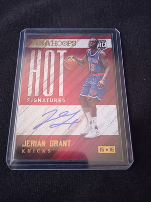 Panini NBA Hoops 2015-16 Jerian Grant Rookie Hot Signature card like new