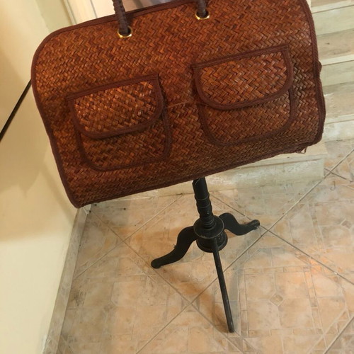 Straw large shoulder bag like new, summer for walk and beach
