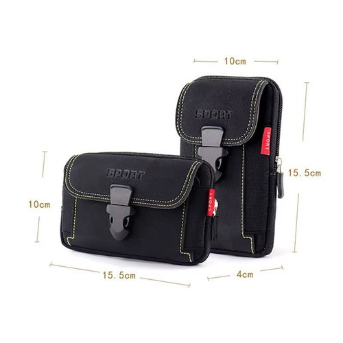 Men's waist bag new, multifunctional canvas phone wallet