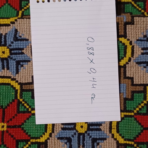 Handmade embroidered rug like new