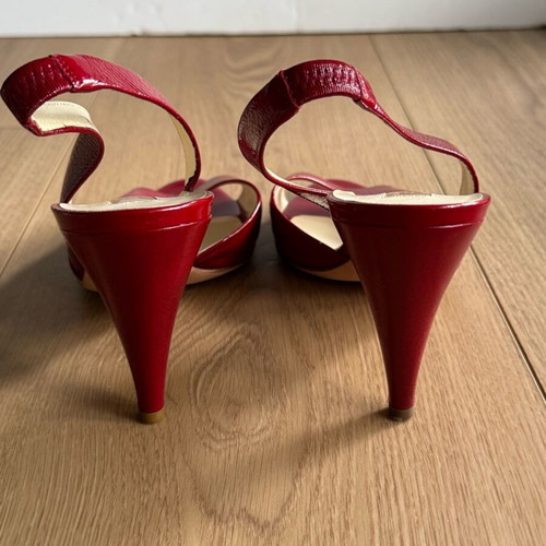 Rupert Sanderson Vogue Heels size 38 red patent leather used
