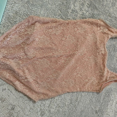 Blanco lace bodysuit pink medium like new