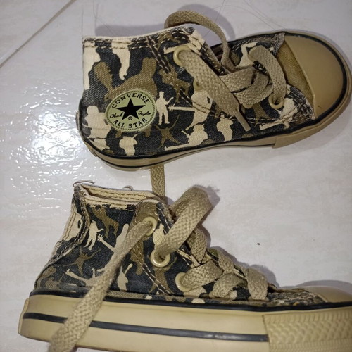 Converse All Star kids' shoes khaki camouflage, like new, size 6