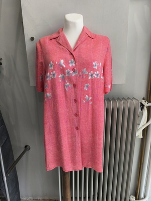 Vintage viscose shirt L-XL in pink-red, like new