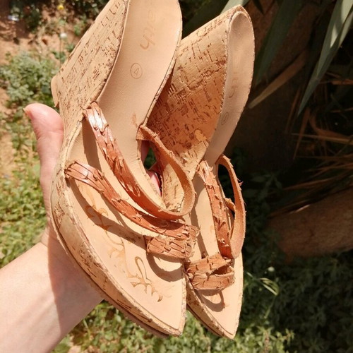 Impressive platform shoes with cork