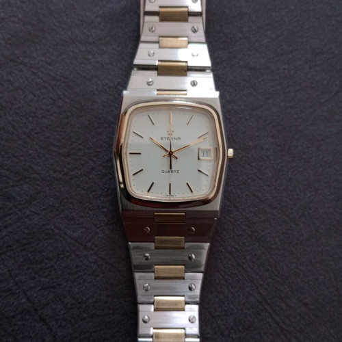 Eterna Royal Quartz men's watch used, two-tone design