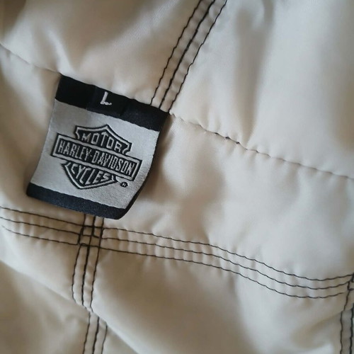 Harley-Davidson men's jacket used with quilted lining and orange details