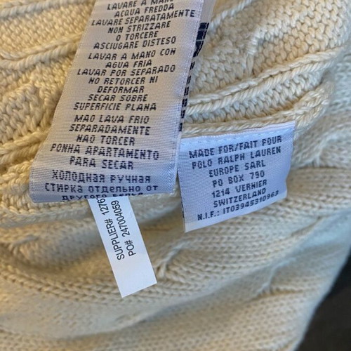 Ralph Lauren cable knit dress like new, white, cotton