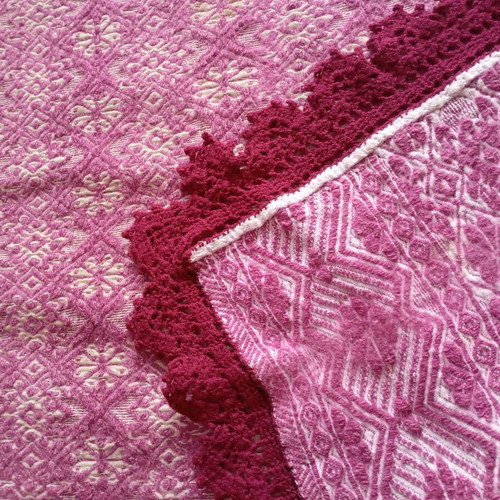 Vintage loom blanket used with stains 2.05x1.55