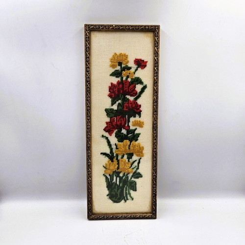 Embroidered paintings used set of 2 pieces