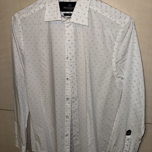 Monte Napoleone white men's shirt small, like new, micro print