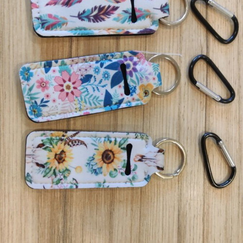 Lip Balm and Lipstick Holder Set with Keychain, 3 Pieces, New