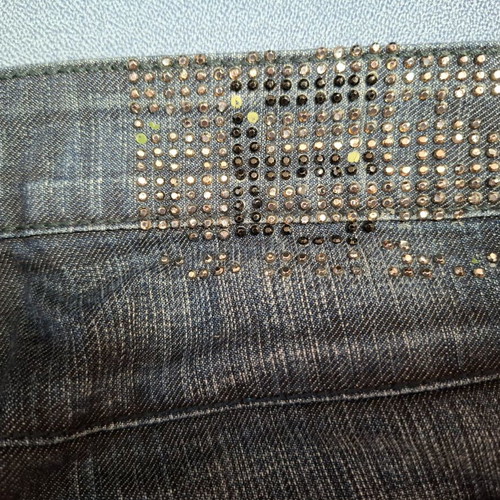 Extyn women's dark blue jeans like new with rhinestones size 46