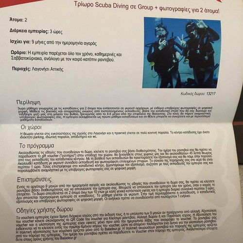 Scuba Diving Voucher for 2 People with Underwater Photos, New