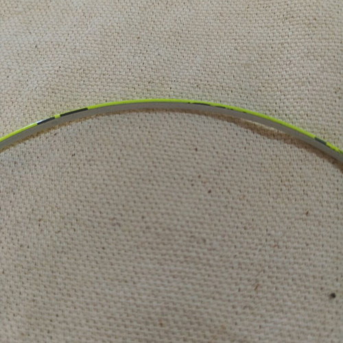 Hairband used, thin yellow fluorescent with metal