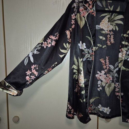 Acme floral lingerie shirt, size M, black