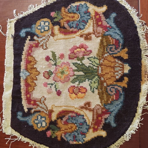 Old embroidery used, set of 2, 33x27 cm