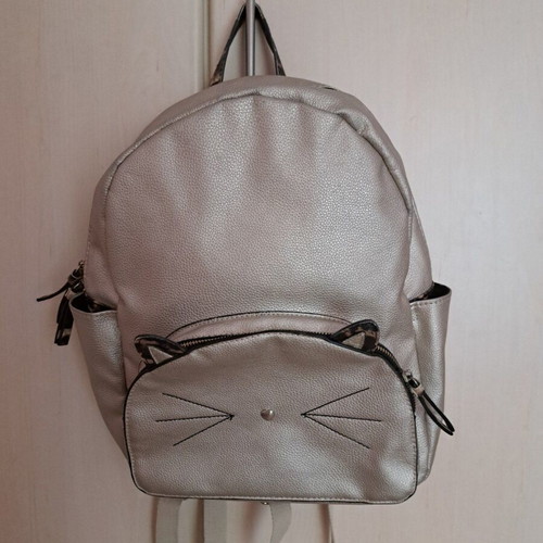 Cat backpack from Accessorize used, silver