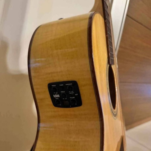 Ashton electroacoustic guitar with built-in tuner and dual outputs