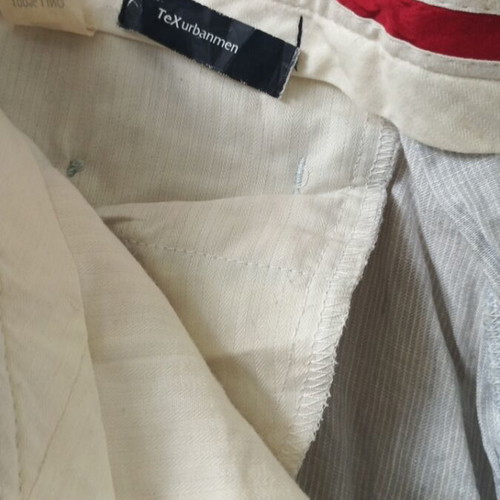 Tex men's linen pants light blue with thin white stripe like new