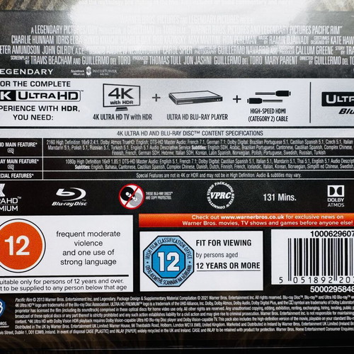 Pacific Rim 4K Blu-Ray new without Greek or Bulgarian subtitles