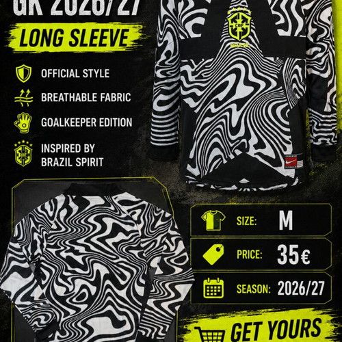 Brazil GK 2026/27 Official Replica Jersey Size M