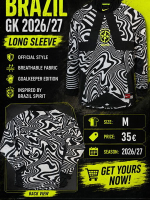 Brazil GK 2026/27 Official Replica Jersey Size M