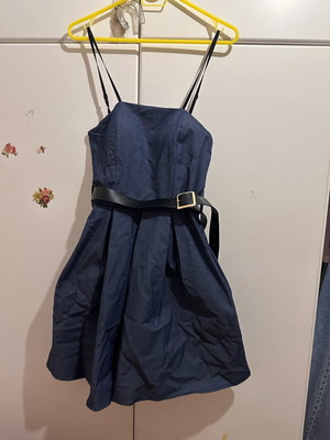 Short denim-style dress new, blue, size S