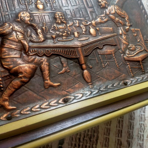Decorative bronze relief plaque