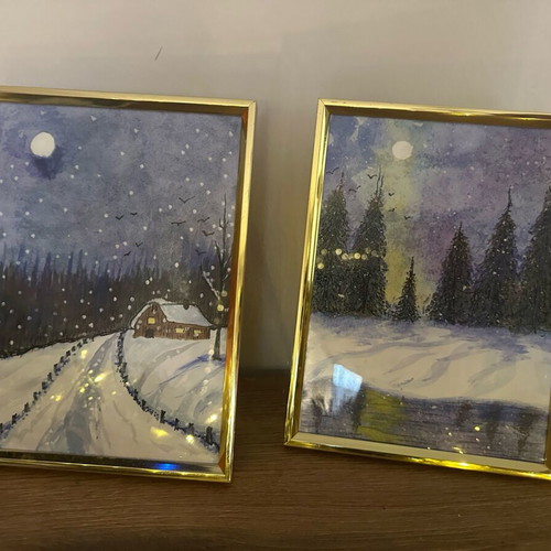 Handmade paintings in frame new