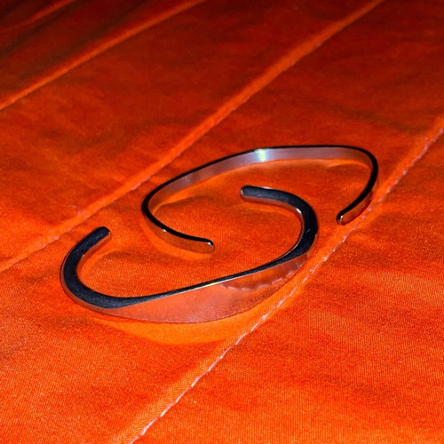 Minimal stainless steel open cuff bracelets set