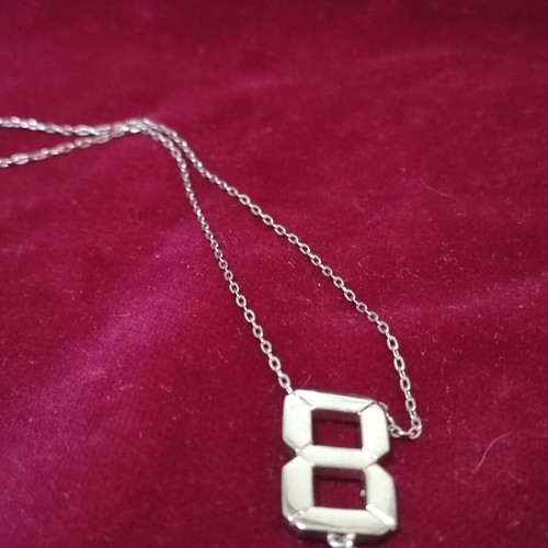 Silver 925 gold-plated necklace with number 8, like new