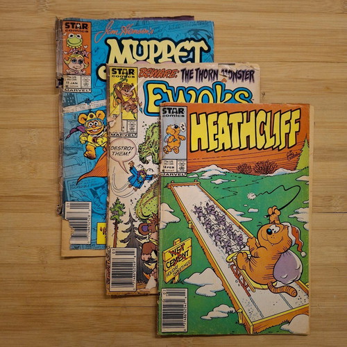 Marvel Star Comics used issues Ewoks #12, Heathcliff #14, Muppet Babies #11