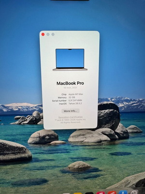 Apple MacBook Pro 16 ιντσών M1 Max, 32GB RAM, 1TB SSD