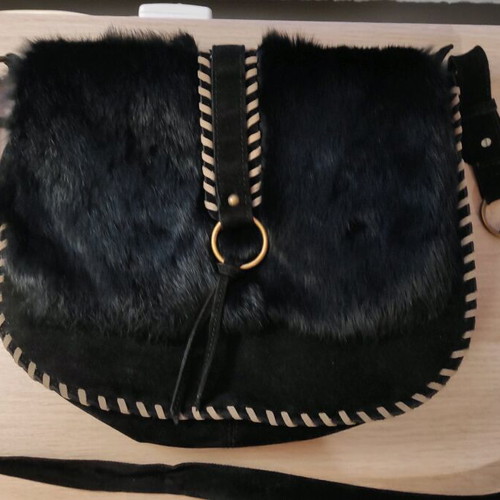 Fur bag black like new, winter style
