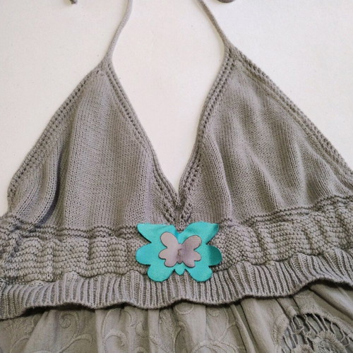 Dress Iso short backless gray, like new, size S, cotton