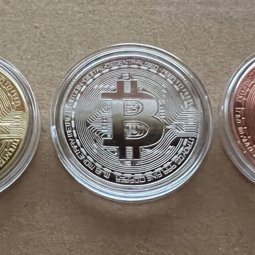 Bitcoin collectible set in three colors gold silver and copper new