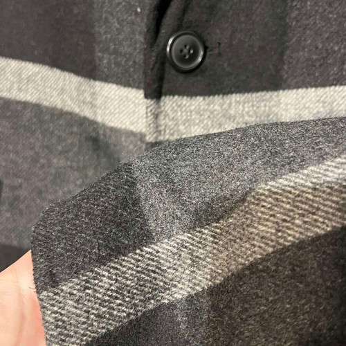 ZARA long wool plaid coat like new, black and charcoal, size S
