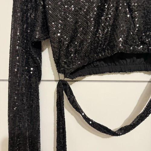 Sparkling top Princess Polly like new, black, size M