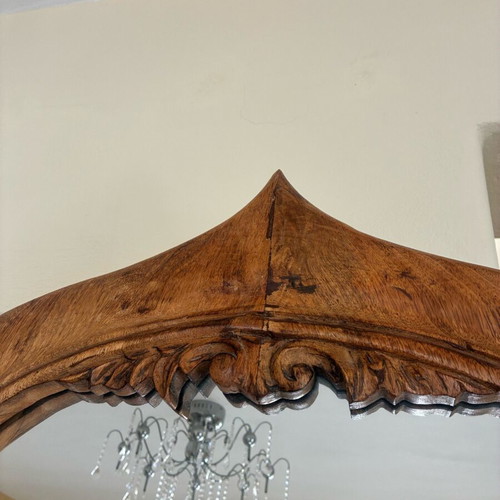 Decorative mirror made of solid walnut wood, like new, 1965