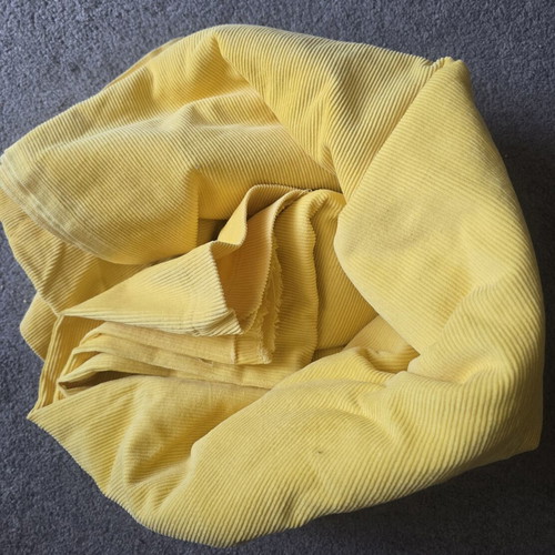 Yellow corduroy fabric used, 2.63 x 1.50 meters