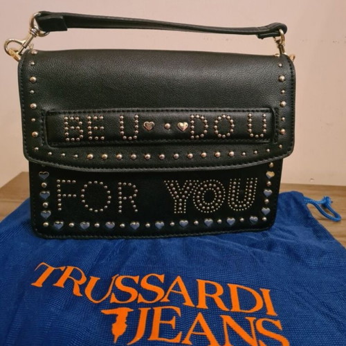 Trussardi Jeans bag like new, black with gold details