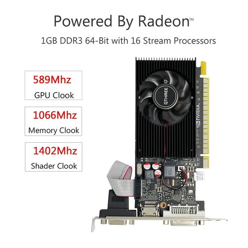 GeForce 210 1GB DDR3 HDMI DVI VGA Low Profile Graphics Card new