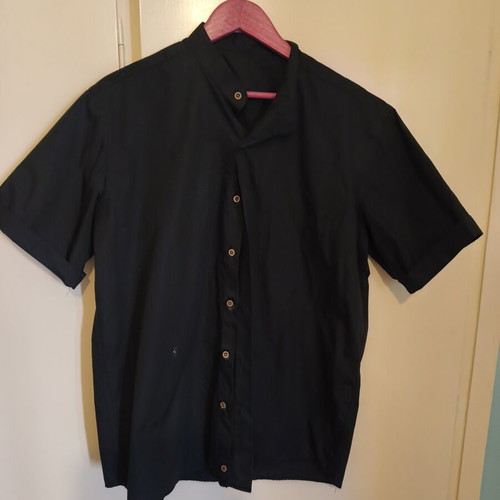 Men's cotton short-sleeve shirt XL black, new